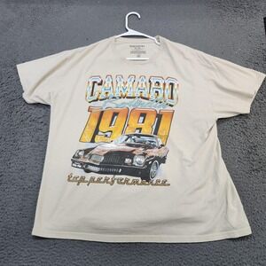 Camaro 1981 Berlinetta Shirt Mens XL Beige GM Muscle Car Graphic Tee Chemistry